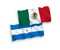 Flags of Mexico and Honduras on a white background