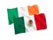 Flags of Mexico and Ireland on a white background