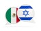 Flags of Mexico and israel inside chat bubbles