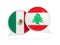 Flags of Mexico and lebanon inside chat bubbles