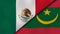 The flags of Mexico and Mauritania. News, reportage, business background. 3d illustration