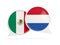 Flags of Mexico and netherlands inside chat bubbles