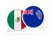 Flags of Mexico and new zealand inside chat bubbles