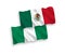 Flags of Mexico and Nigeria on a white background