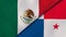 The flags of Mexico and Panama. News, reportage, business background. 3d illustration