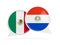 Flags of Mexico and paraguay inside chat bubbles