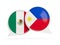Flags of Mexico and philippines inside chat bubbles
