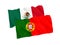 Flags of Mexico and Portugal on a white background