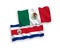 Flags of Mexico and Republic of Costa Rica on a white background