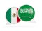 Flags of Mexico and saudi arabia inside chat bubbles