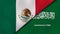 The flags of Mexico and Saudi Arabia. News, reportage, business background. 3d illustration