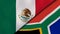 The flags of Mexico and South Africa. News, reportage, business background. 3d illustration