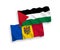 Flags of Moldova and Palestine on a white background
