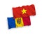 Flags of Moldova and Vietnam on a white background