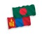 Flags of Mongolia and Bangladesh on a white background