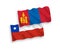 Flags of Mongolia and Chile on a white background