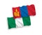 Flags of Mongolia and Nigeria on a white background