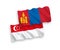 Flags of Mongolia and Singapore on a white background
