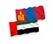 Flags of Mongolia and United Arab Emirates on a white background