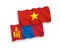 Flags of Mongolia and Vietnam on a white background