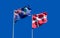 Flags of Montserrat and Denmark