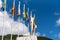 Flags of the Monument to the Italian Immigrant in the city of Silveira Martins in Brazil