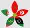 Flags Morocco Algeria Tunisia Libya Mauritania
