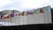 Flags moving in Slow motion. Russia flag, South korea and Romania flags