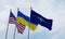 Flags NATO USA and Ukraine. 3D work and 3D illustration-2