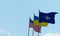 Flags NATO USA and Ukraine. 3D work and 3D illustration