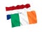 Flags of Netherlands and Ireland on a white background