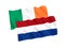 Flags of Netherlands and Ireland on a white background