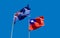 Flags of New Zealand and Taiwan