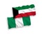 Flags of Nigeria and Kuwait on a white background