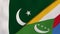 The flags of Pakistan and Comoros. News, reportage, business background. 3d illustration