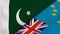 The flags of Pakistan and Tuvalu. News, reportage, business background. 3d illustration
