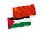 Flags of Palestine and China on a white background