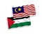 Flags of Palestine and Malaysia on a white background