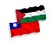 Flags of Palestine and Taiwan on a white background