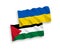 Flags of Palestine and Ukraine on a white background
