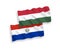 Flags of Paraguay and Hungary on a white background