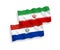 Flags of Paraguay and Iran on a white background