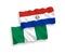 Flags of Paraguay and Nigeria on a white background