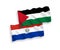 Flags of Paraguay and Palestine on a white background