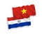 Flags of Paraguay and Vietnam on a white background
