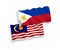 Flags of Philippines and Malaysia on a white background