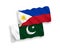 Flags of Philippines and Pakistan on a white background