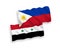 Flags of Philippines and Syria on a white background