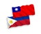 Flags of Philippines and Taiwan on a white background