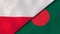 The flags of Poland and Bangladesh. News, reportage, business background. 3d illustration